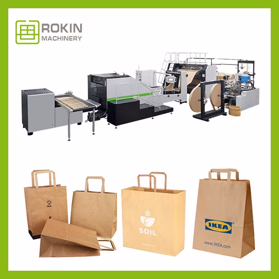 Macchina per la produzione di sacchetti di carta completamente automatica per il conteggio automatico dei sacchetti di abbigliamento di marca Rokin