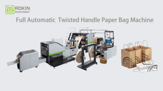 Macchina per la produzione di sacchetti di carta completamente automatica per il conteggio automatico dei sacchetti di abbigliamento di marca Rokin