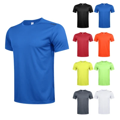 T-shirt da allenamento per palestra da uomo, vestibilità muscolare, traspirante, traspirante, da corsa, da allenamento, anti-sudore, abbigliamento sportivo, fitness